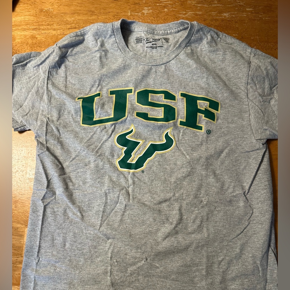 Gray Short Sleeve Tee with Green Graphic